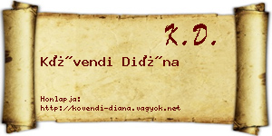 Kövendi Diána névjegykártya