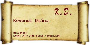 Kövendi Diána névjegykártya