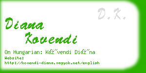 diana kovendi business card